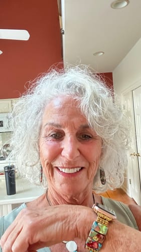 Customer photo review of Floral Fusion Jasper Drop Earrings