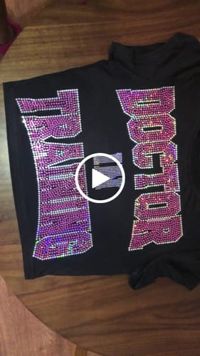 Customer video review of Custom DOUBLE Line with Outline CURVED SPANGLE ( TWO TRANSFERS )