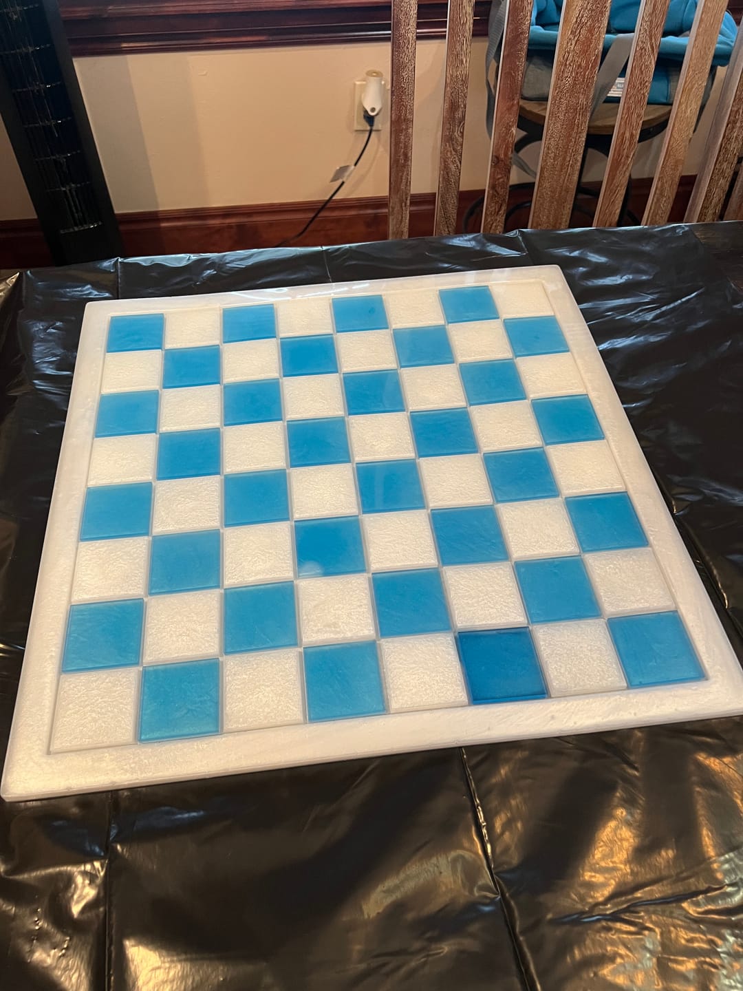 Customer photo review of 19x19x0.5" Full Size Chess Board Silicone Mold With 2" Squares