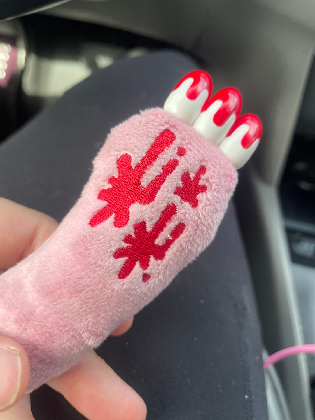 Customer photo review of Gloomy Bear Claw Keychain Plush