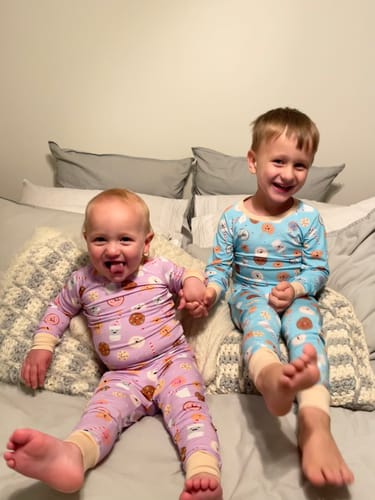 Customer photo review of Cookie Monster Blue Two-Piece Pajamas