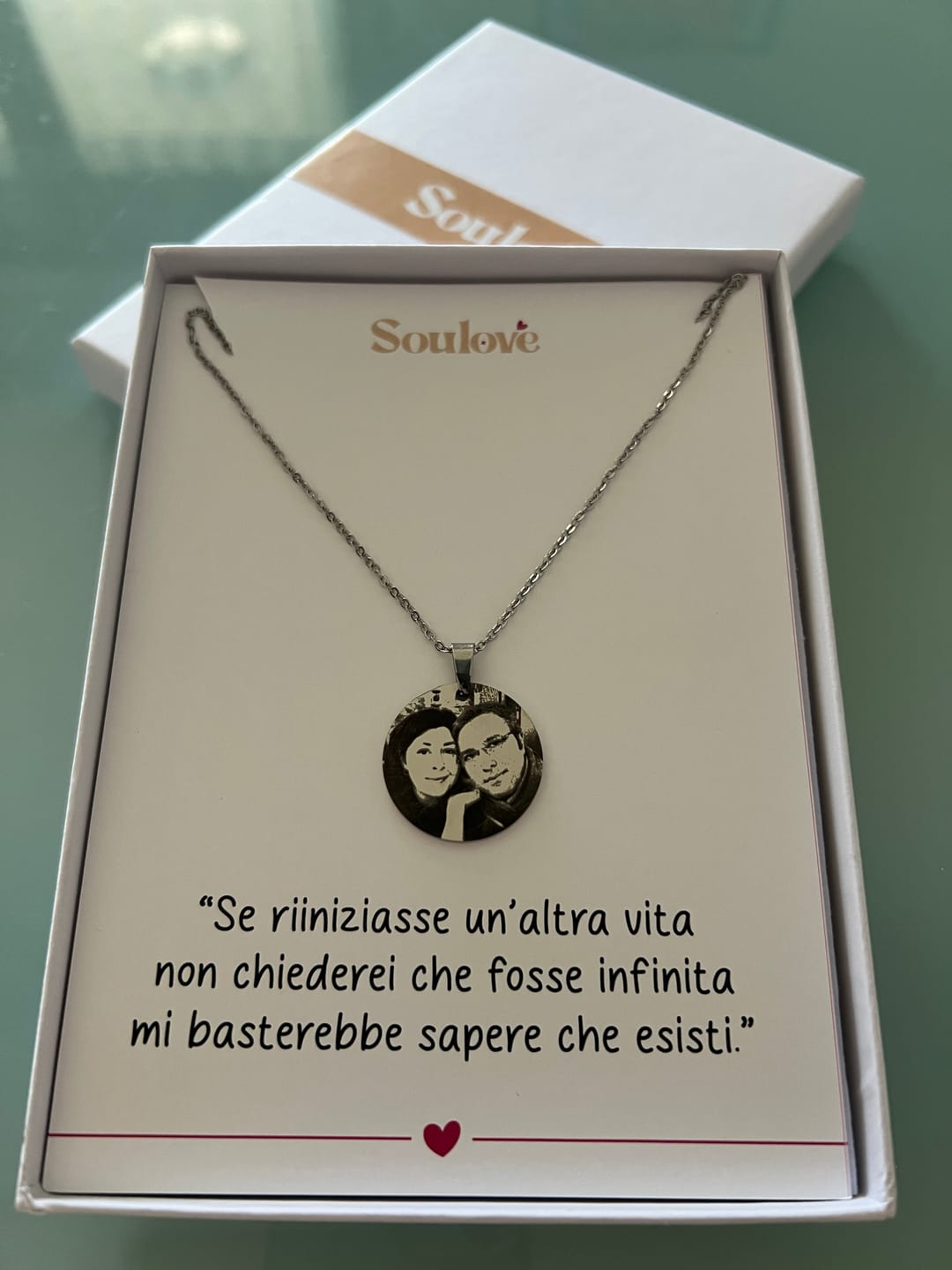 Customer photo review of Collana Cerchio Con Foto Personalizzata