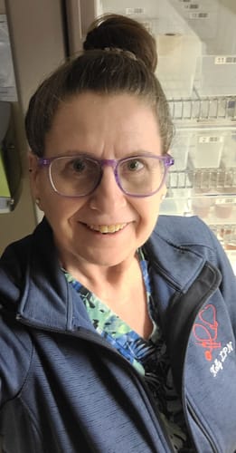 Customer photo review of Ladies Digi Stripe  Personalized Nurse Jacket PLUS Tote Bag COMBO