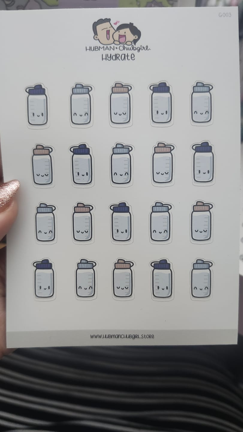 Customer photo review of Hydrate Planner Stickers
