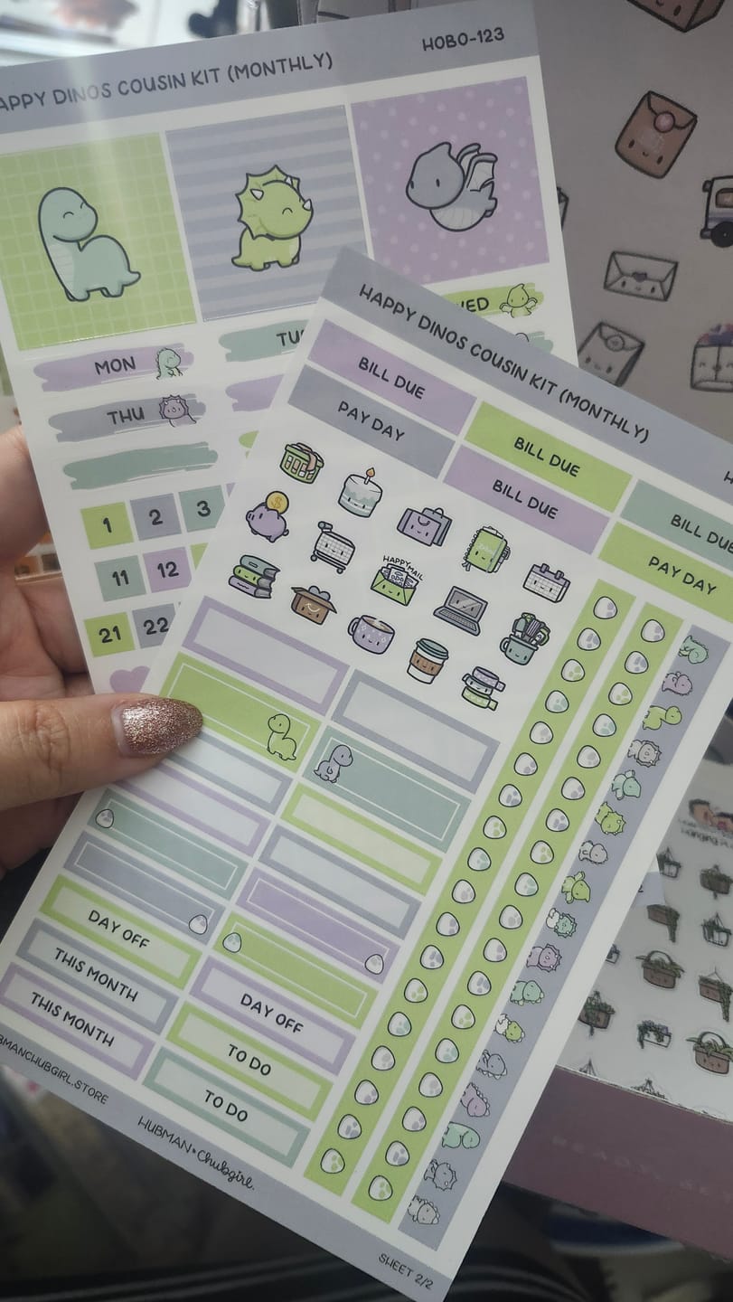 Customer photo review of Happy Dinos Theme Hobonichi Cousin Monthly Kit (Set of 2)