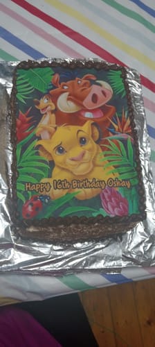 Customer photo review of A4 Rectangle Custom Edible Icing Image