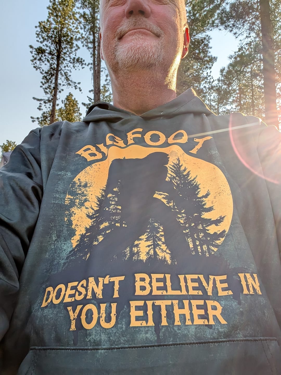 Customer photo review of Bigfoot Doesn't Believe In You Either All Over Print Shirt