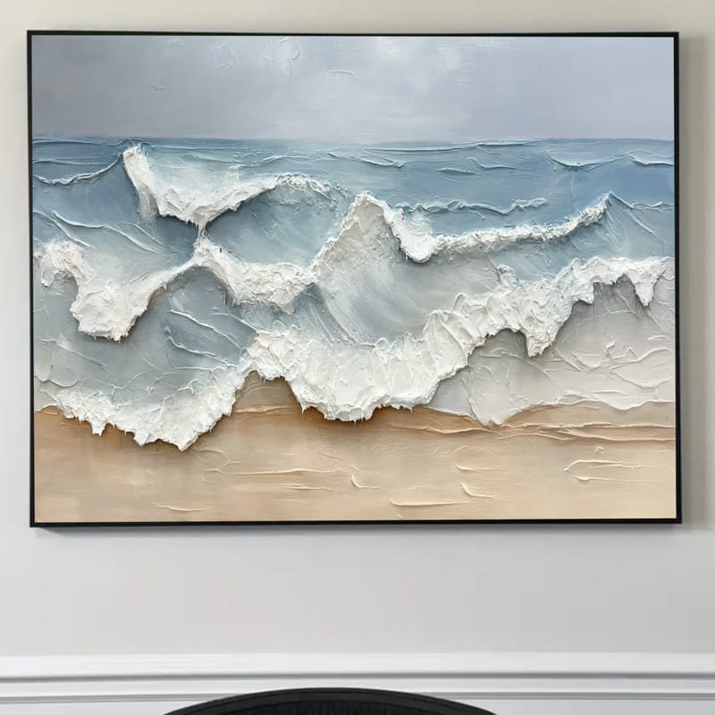 Customer photo review of Ocean And Sky Textured Painting Canvas #OS005
