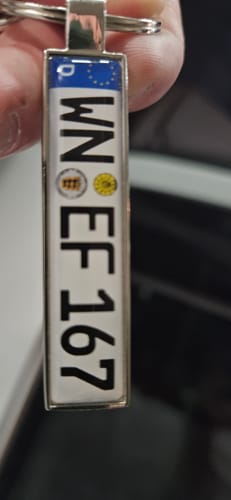 Customer photo review of Kennzeichen Schlüsselanhänger Mini Nummernschild Metall