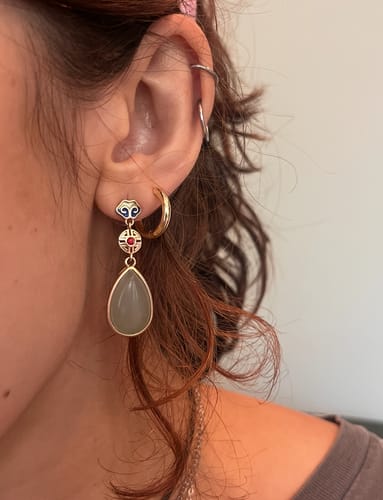 Customer photo review of Xiangyun 祥云 Auspicious Cloud Earrings