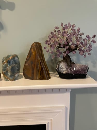 Customer photo review of Polished Freeform Tiger's Eye Gemstone, 4.4 lbs & 7.6” Tall #3301TE-001