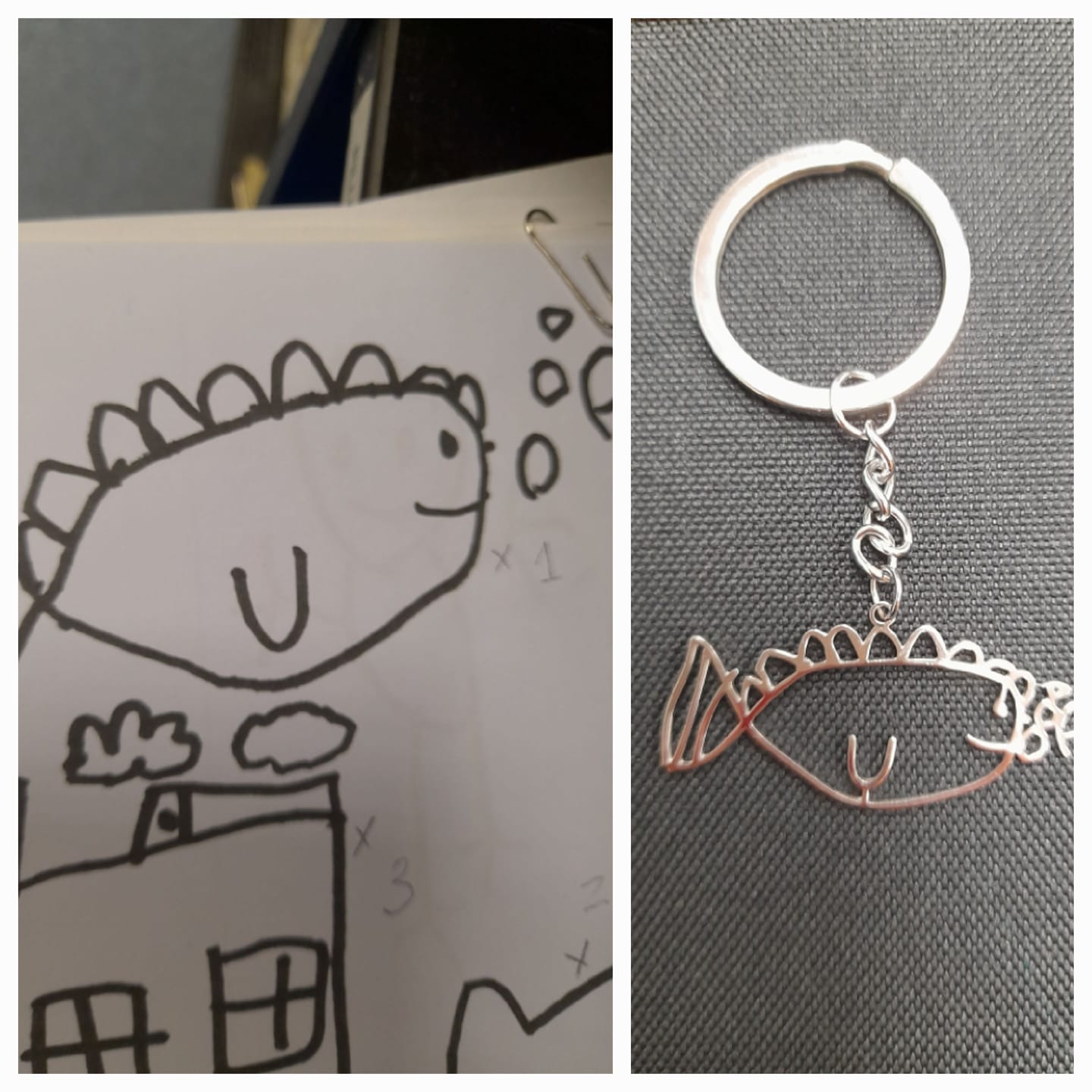 Customer photo review of Dibujo infantil personal como Collar o Colgante