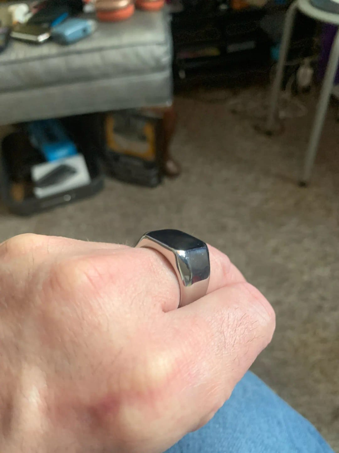 Customer photo review of Chevalière carrée (argent)