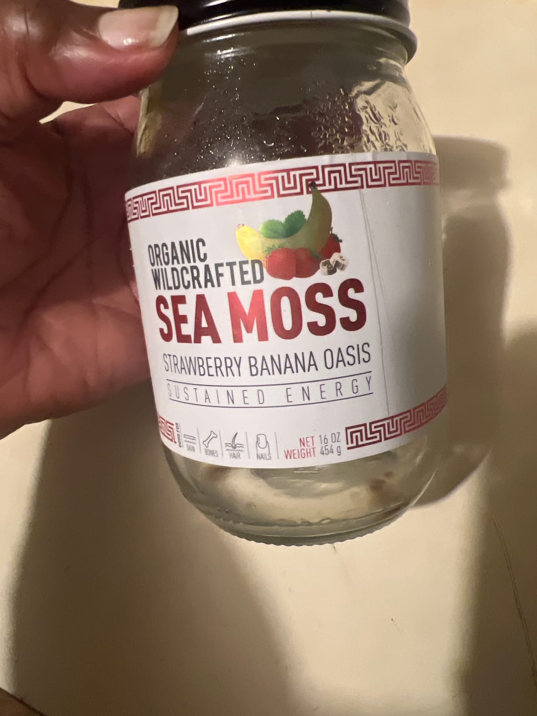Customer photo review of Strawberry Banana Oasis Sea Moss Gel