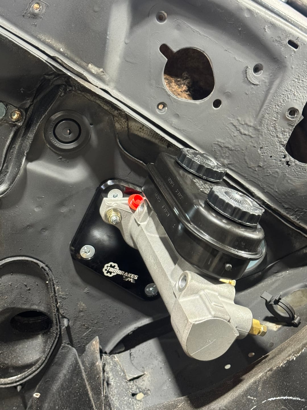 Customer photo review of Motion Raceworks 1979-93 Fox Body Billet Aluminum Manual Master Cylinder Conversion Kit 20-100