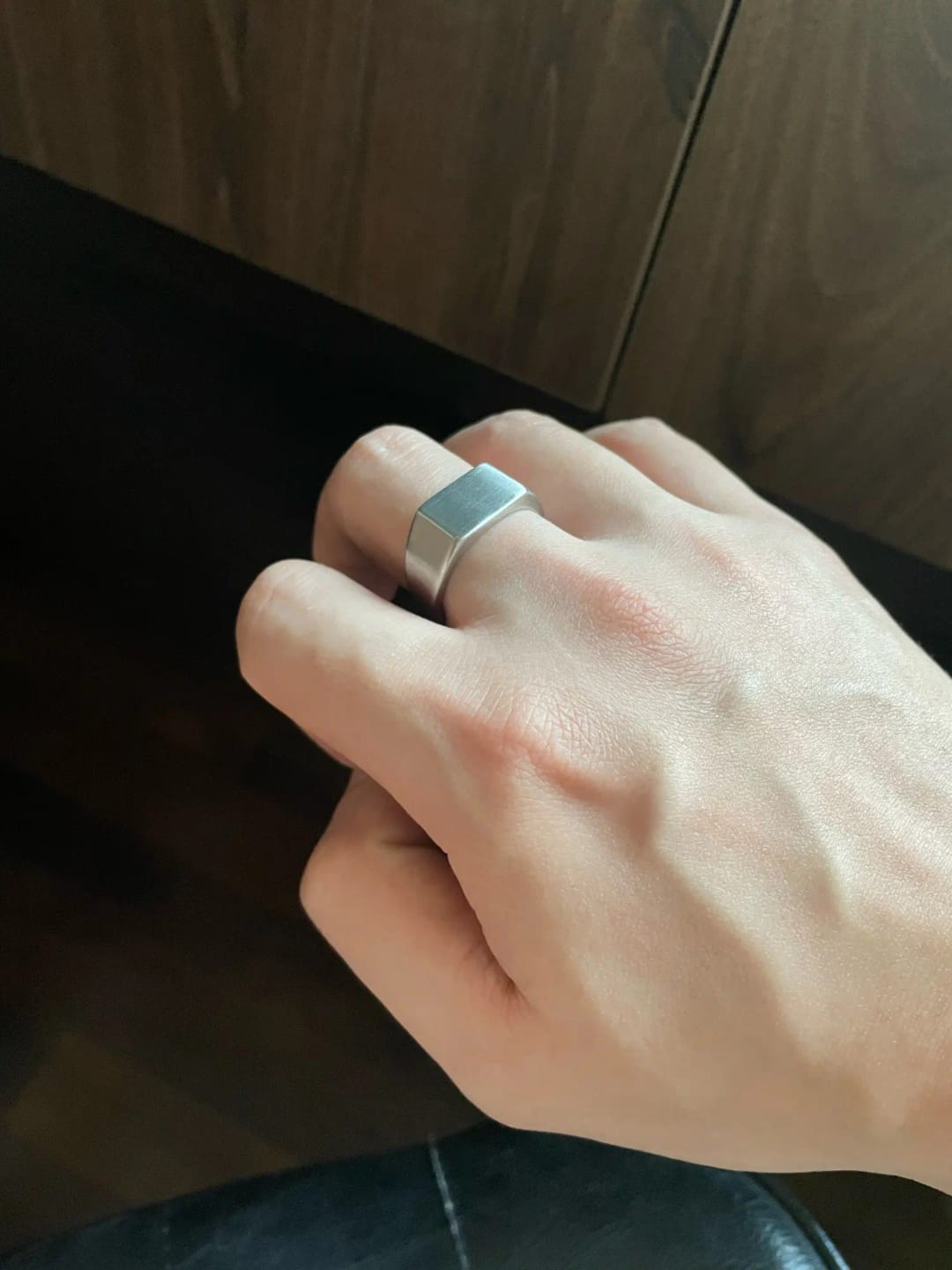 Customer photo review of Chevalière rectangulaire (argent)