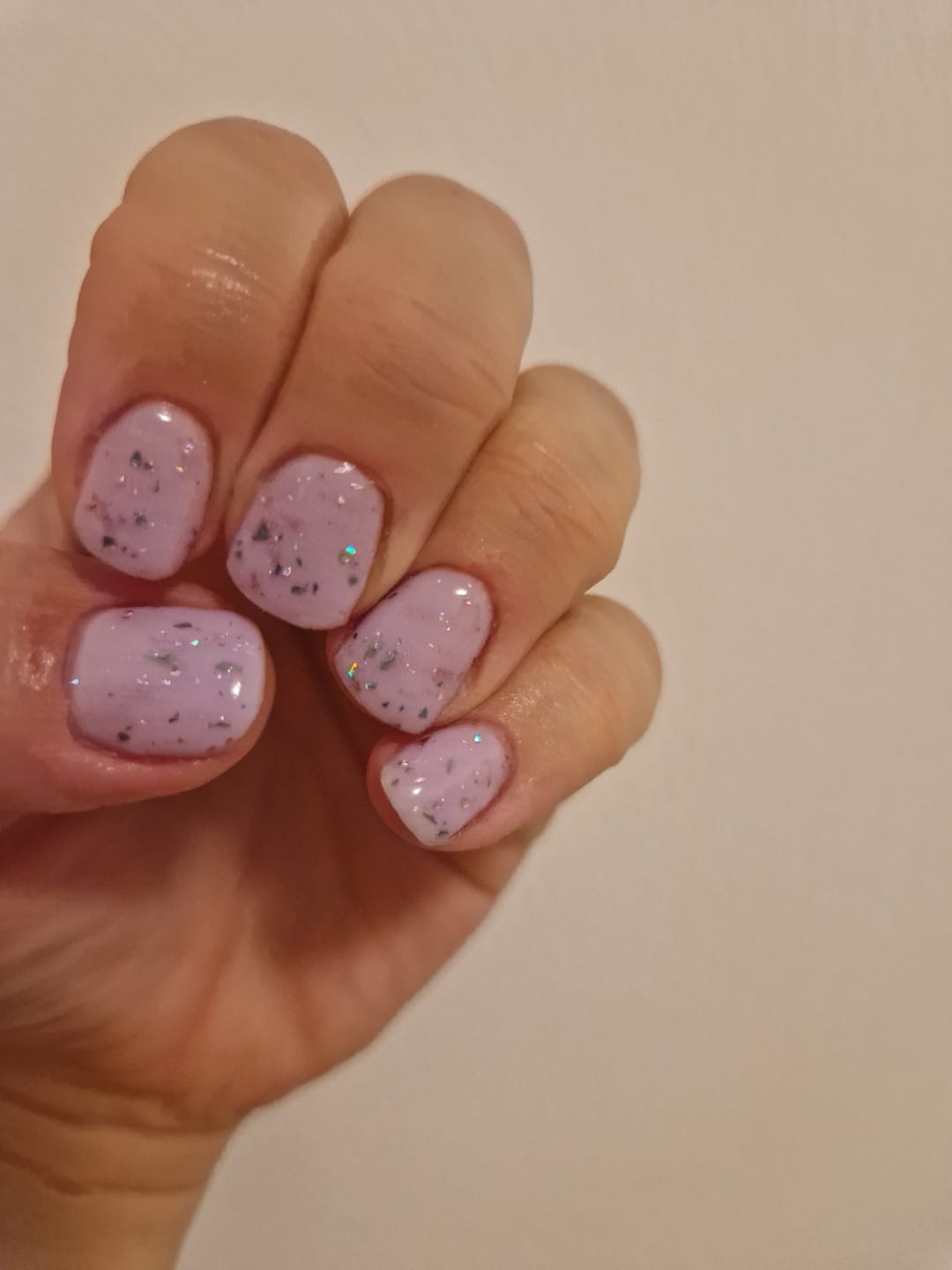 Customer photo review of Semilac Top Coat Flower Flakes T22 UV Gel Polish
