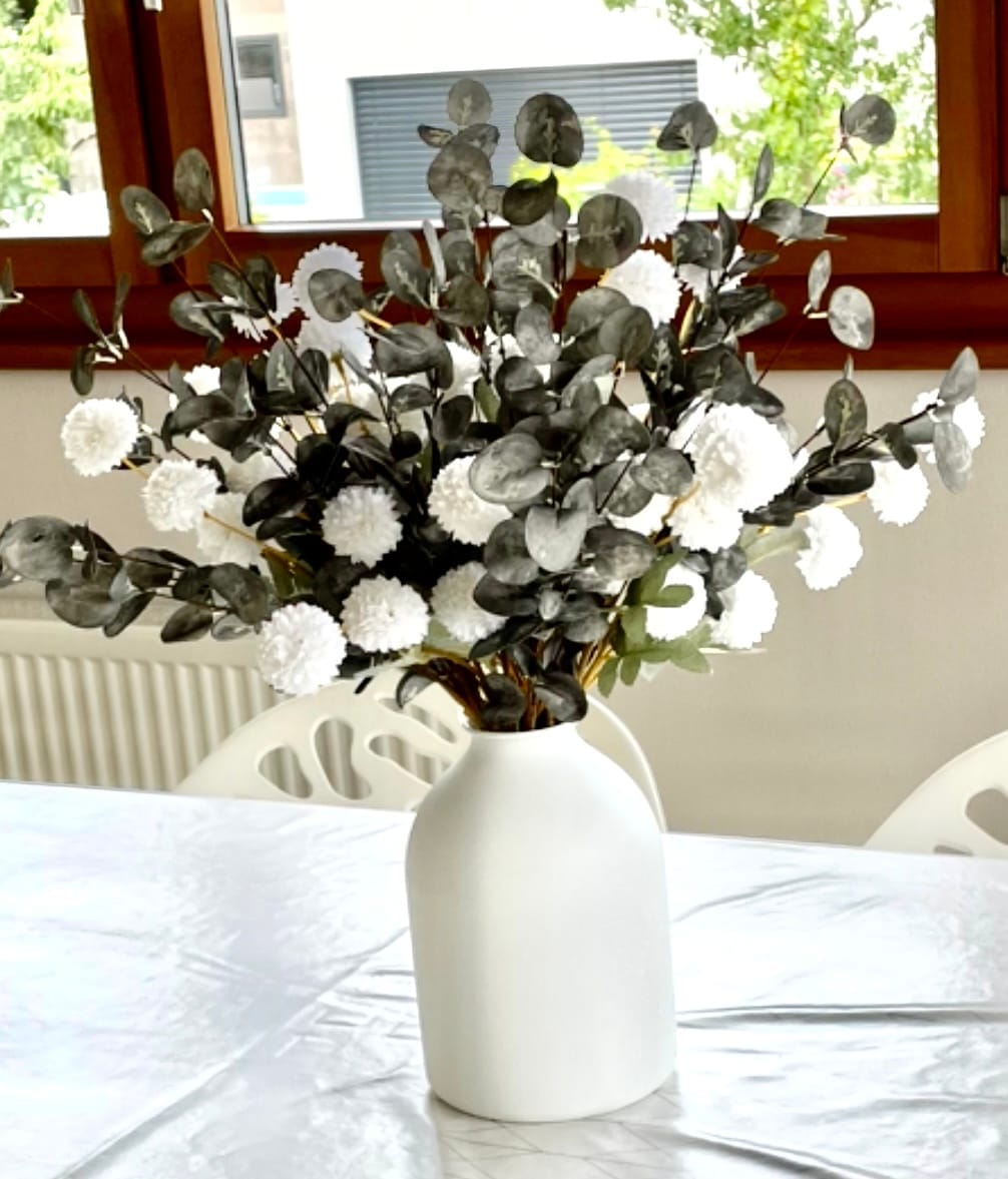 Customer photo review of Samengesteld boeket - Groen & Wit