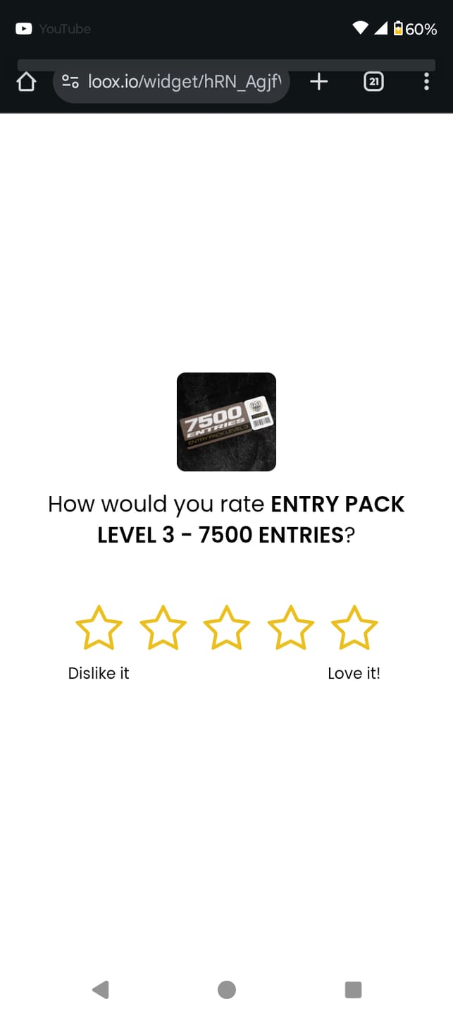 Customer photo review of ENTRY PACK LEVEL 3 - 7500 ENTRIES