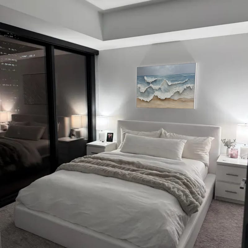Customer photo review of Ocean And Sky Textured Painting Canvas #OS005