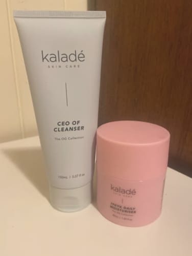 Customer photo review of The Cleanse & Moisturise Bundle