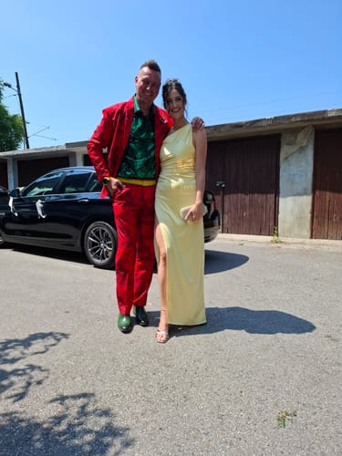 Customer photo review of Barry Wang Light Green Black Paisley Silk button-down Shirt for Men