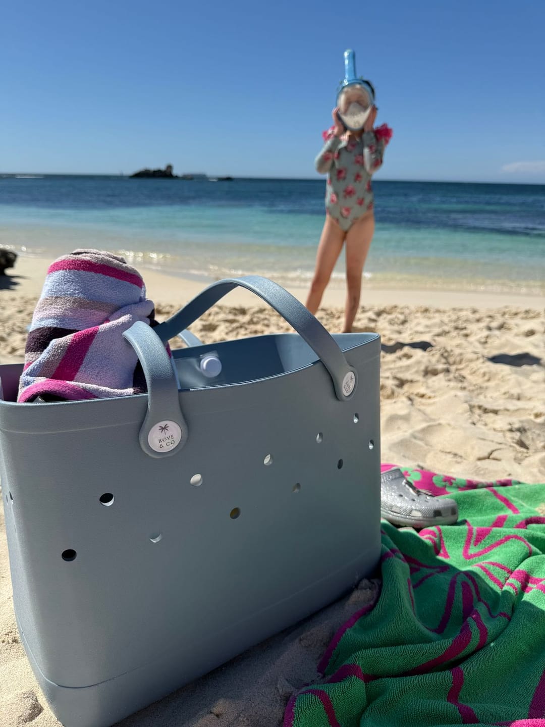 Customer photo review of Maxi Tribe Bag in Dolphin Blue