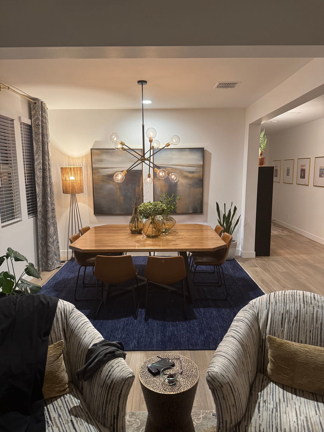 Customer photo review of Solid Plane Navy Blue Hand knotted Modern Custom Made wool Area Rug