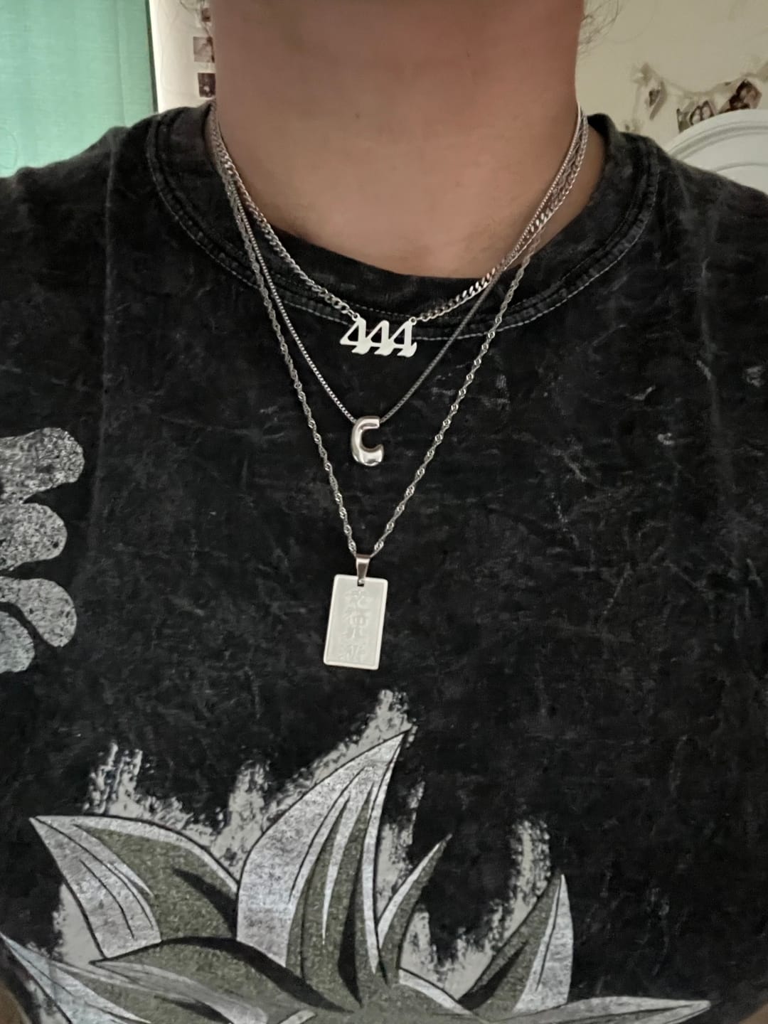 Customer photo review of Bubble Letter Necklace