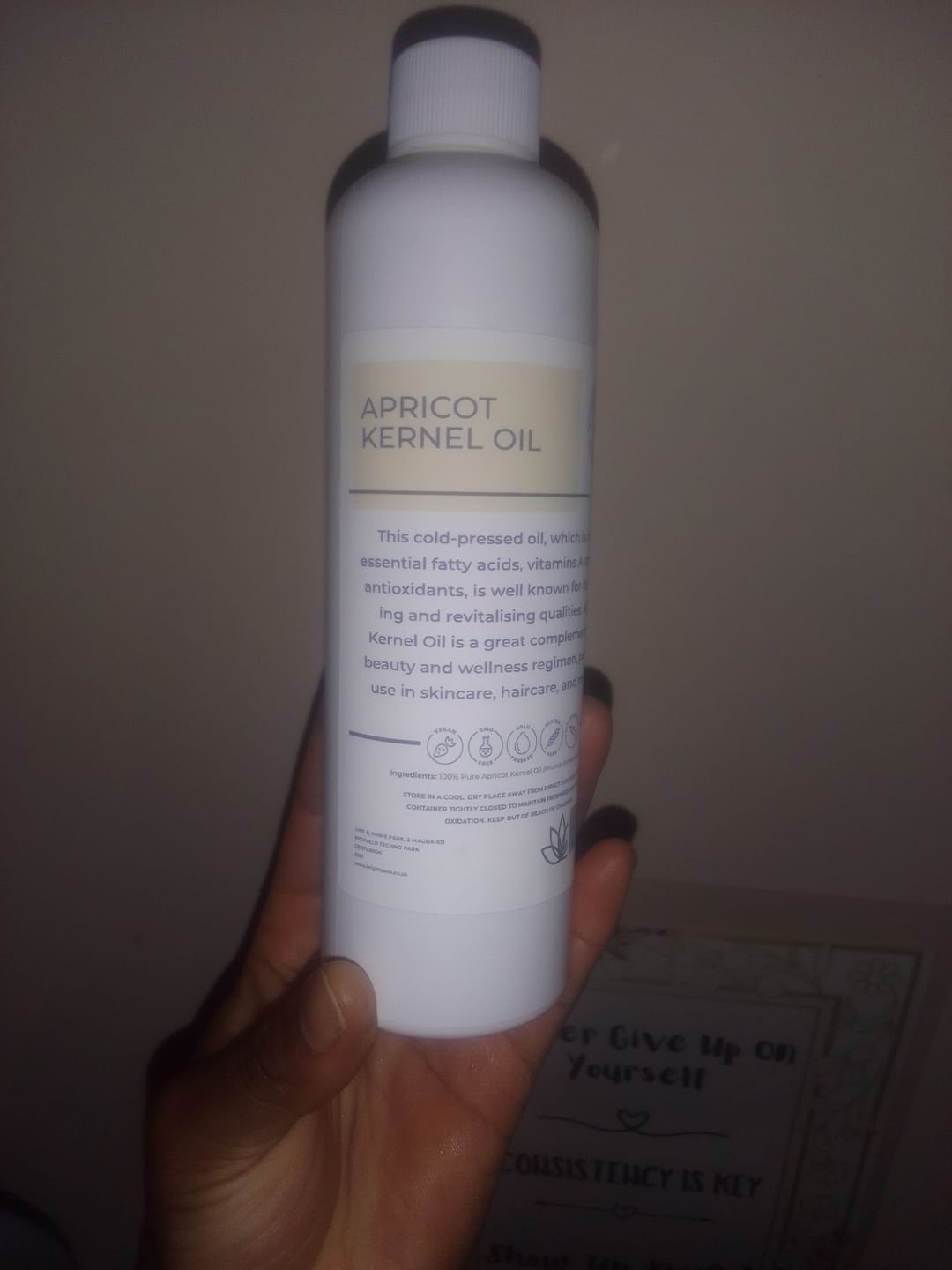 Customer photo review of Apricot Kernel Oil