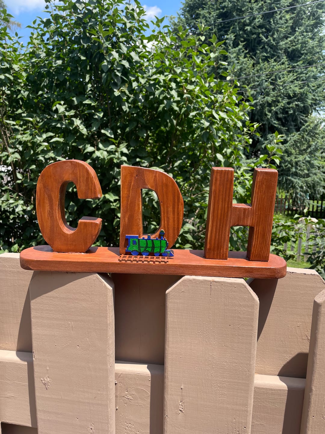 Customer photo review of Unfinished Wood Train Shape - Craft - up to 46" DIY