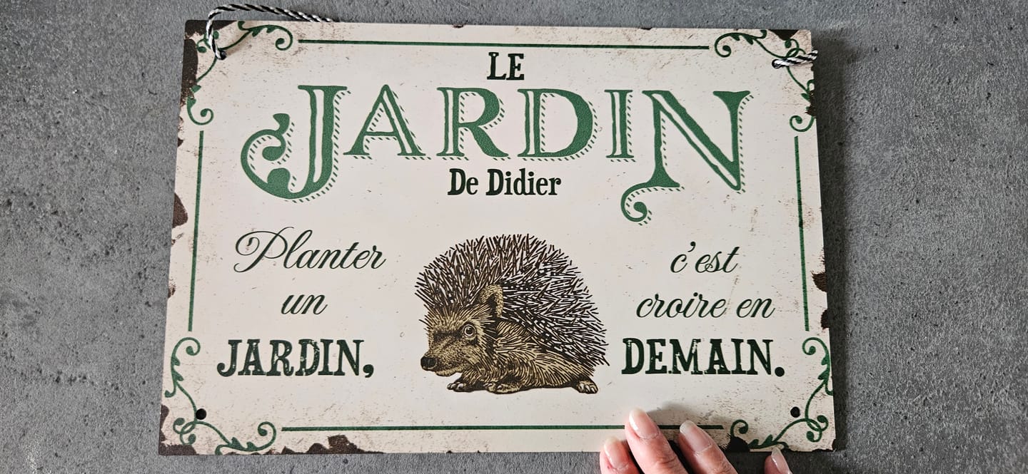 Customer photo review of Joie dans le jardin – Outdoor-Pancarte de porte