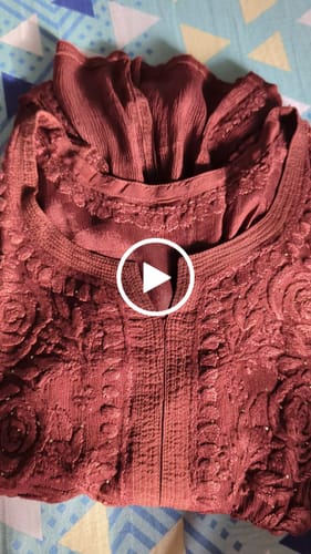 Customer video review of Hoor Chocolate Brown Pure Chiffon Kurta