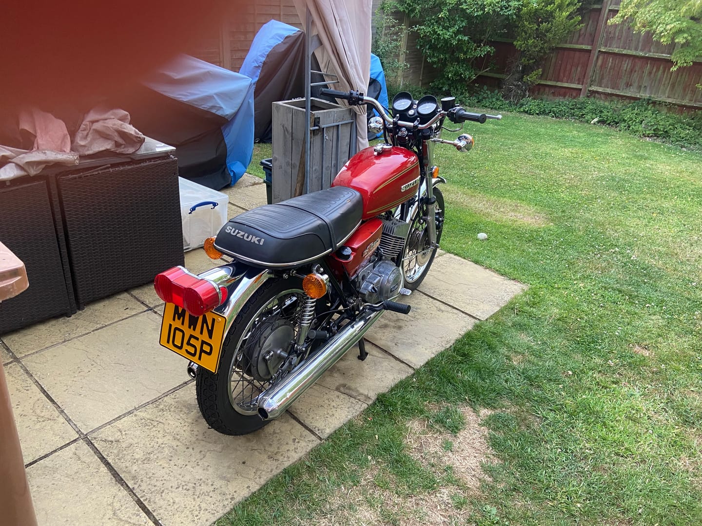 Customer photo review of Metal Pressed Motorcycle Number Plate – 9 x 7 Inches