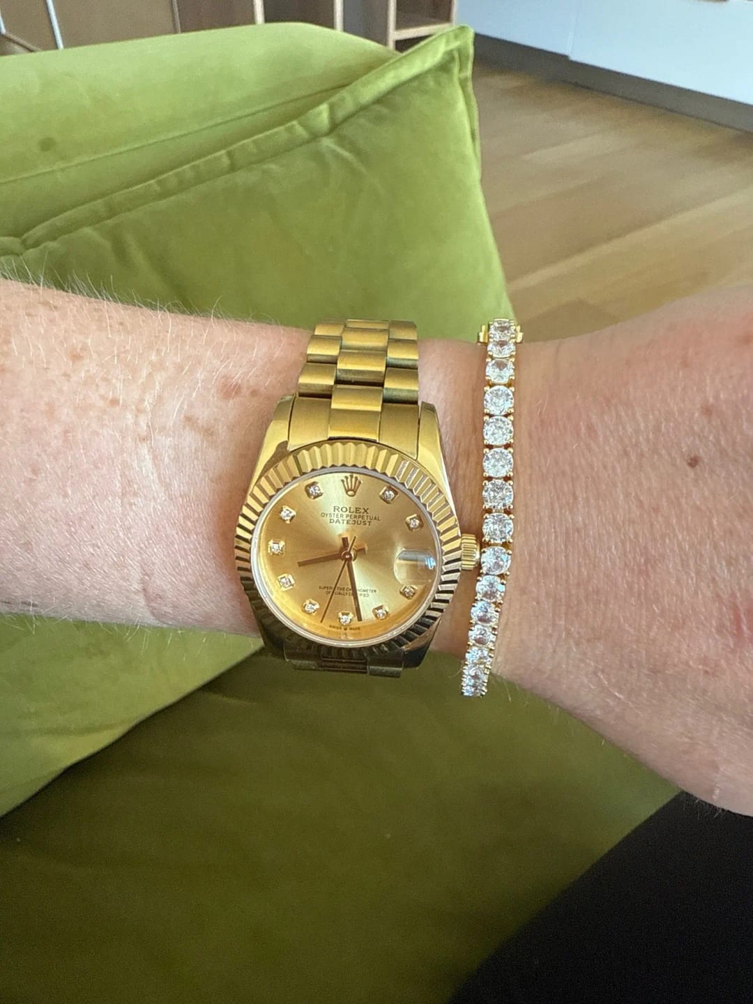 Customer photo review of Bracelet tennis (or)