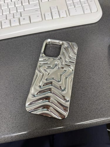 Customer photo review of Rainbow Stars Glitter iPhone Case