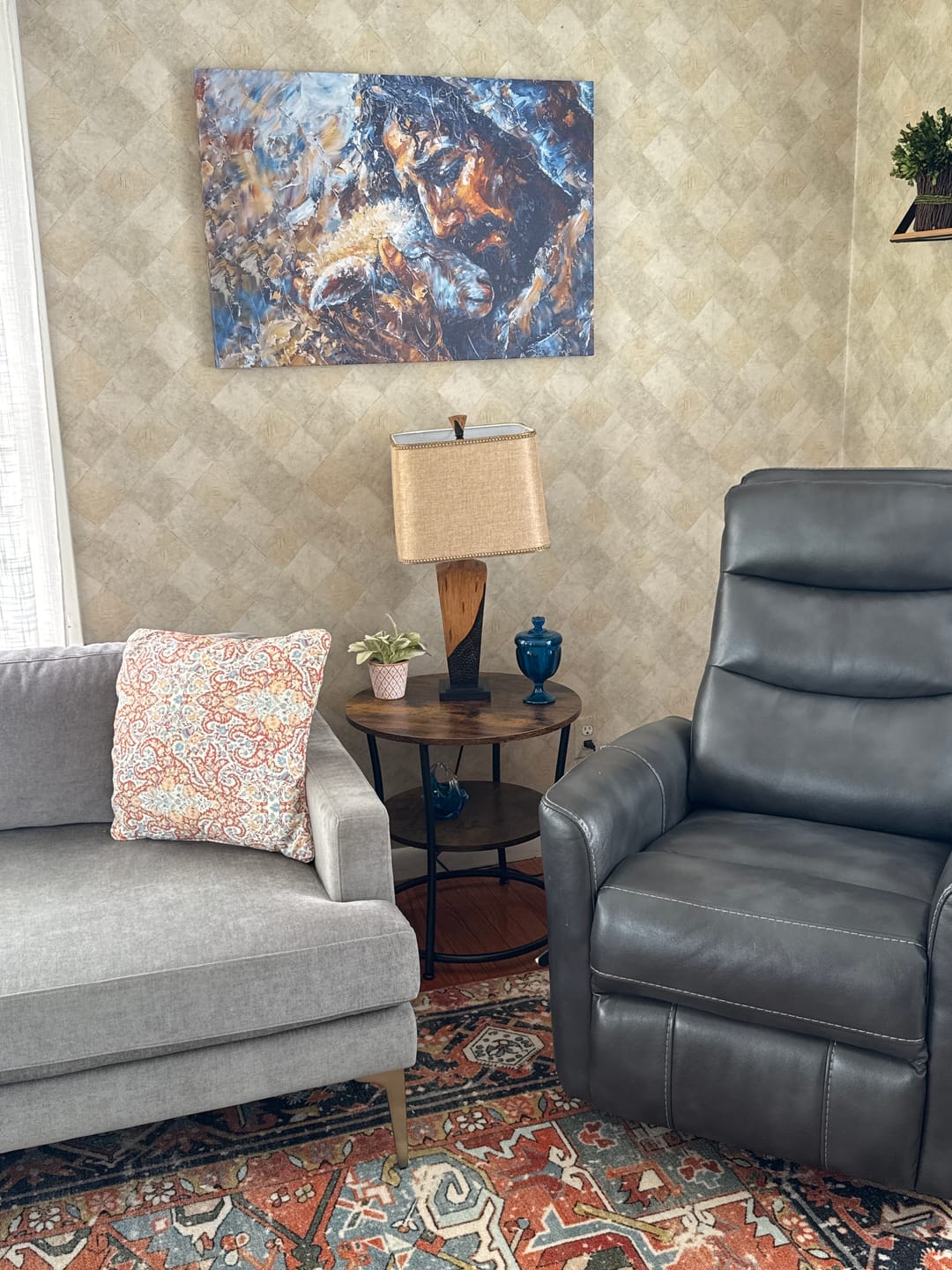 Customer photo review of Abstract Painting of Jesus and Lost Lamb Wall Art Canvas