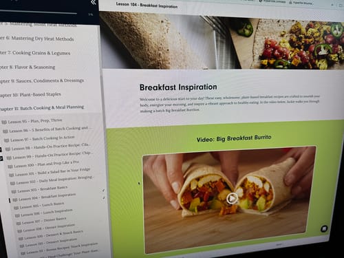 Customer photo review of Forks Over Knives Mastering Plant-Based Cooking Course