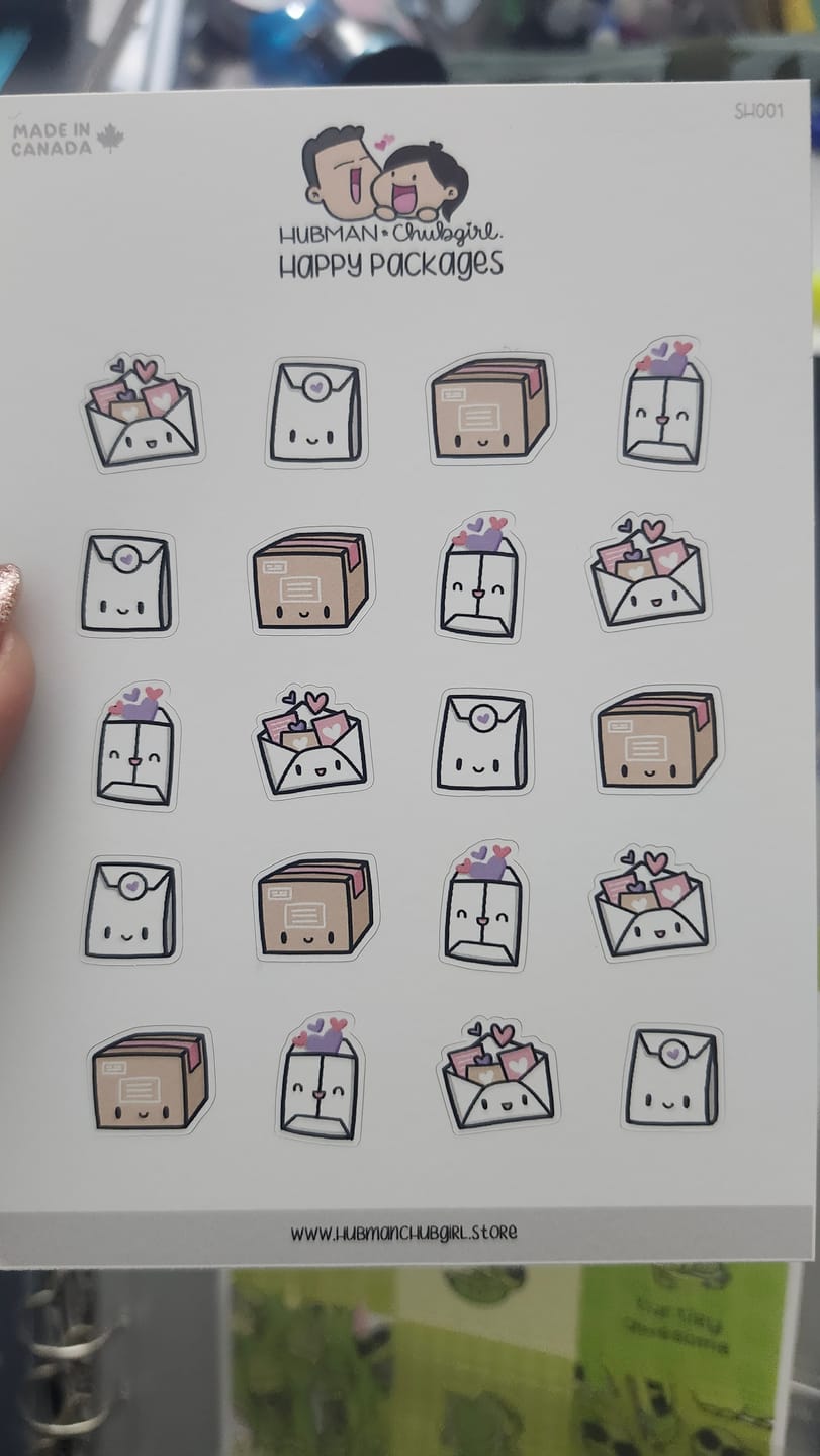 Customer photo review of Happy Packages Planner Stickers