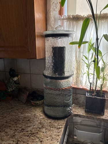 Customer photo review of Countertop Bamboo Wood Stand