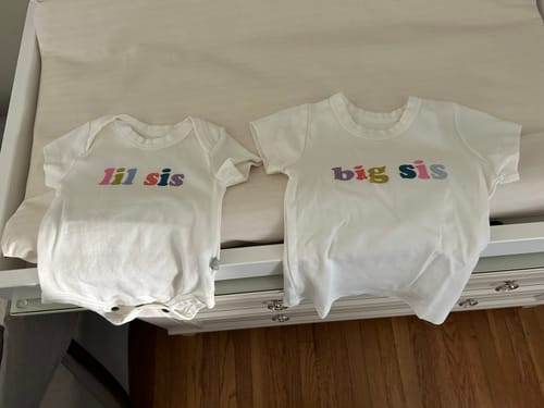 Customer photo review of graphic tee | big sis