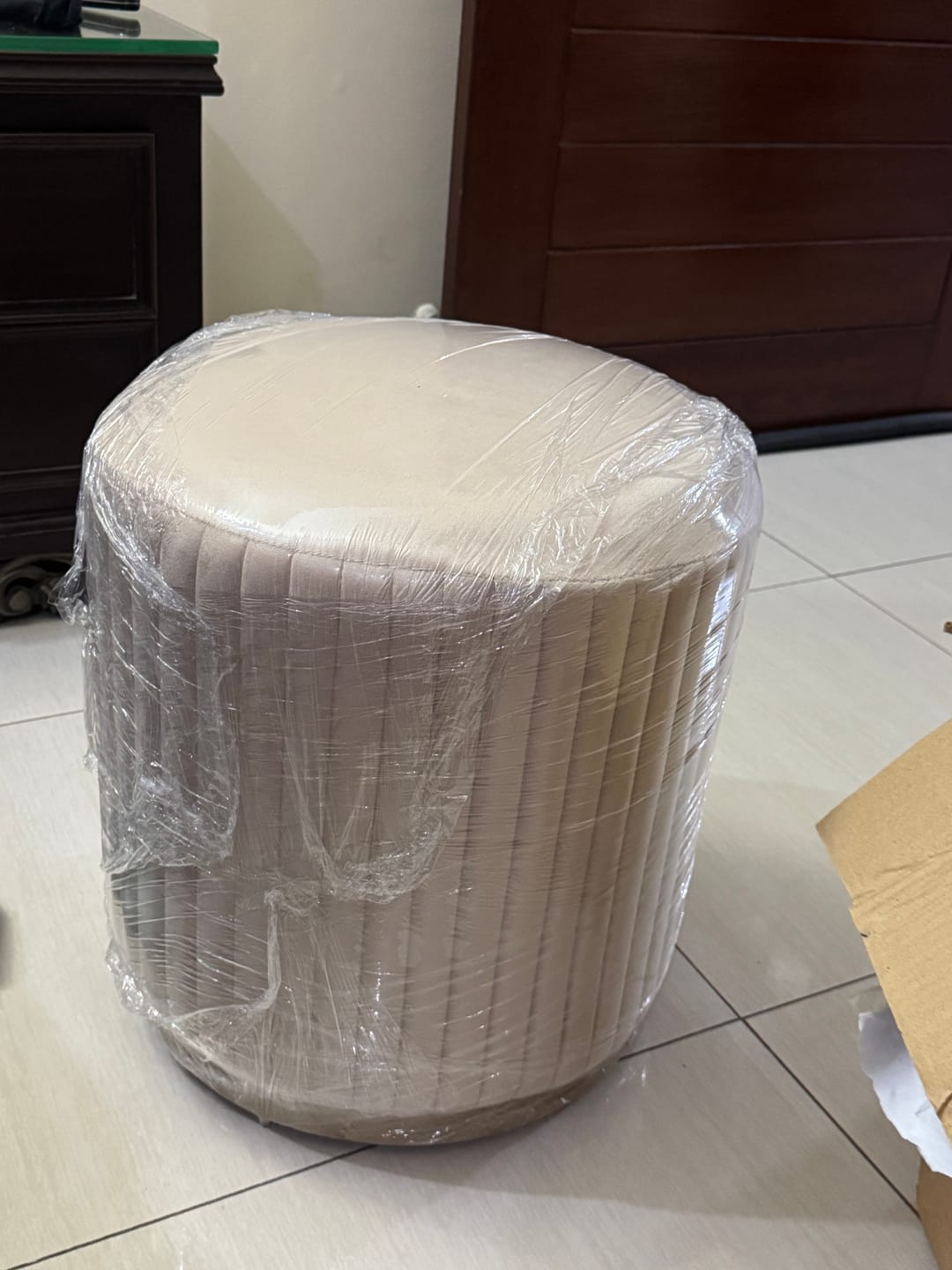Customer photo review of Large Pouffe Stool With Steel Frame -1055