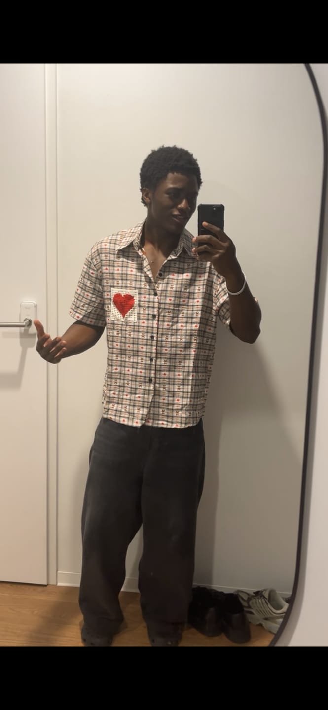 Customer photo review of Aelfric Eden Crochet Heart Pocket Plaid Shirt