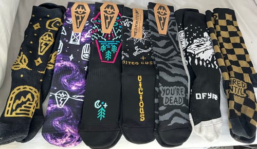 Customer photo review of Lucky Dip | Compression Shred Socks