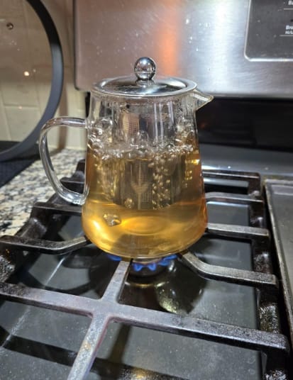 Customer photo review of Heat Resistant Glass Teapot
