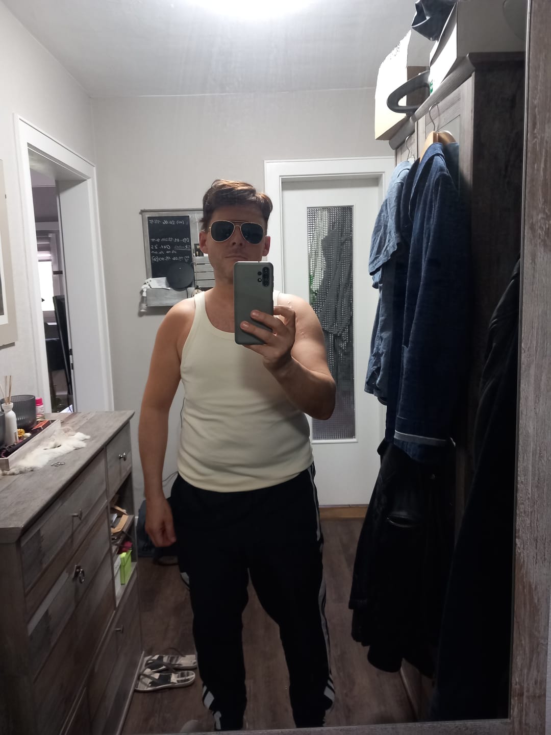 Customer photo review of Military Cotton Tank Top - Apricot