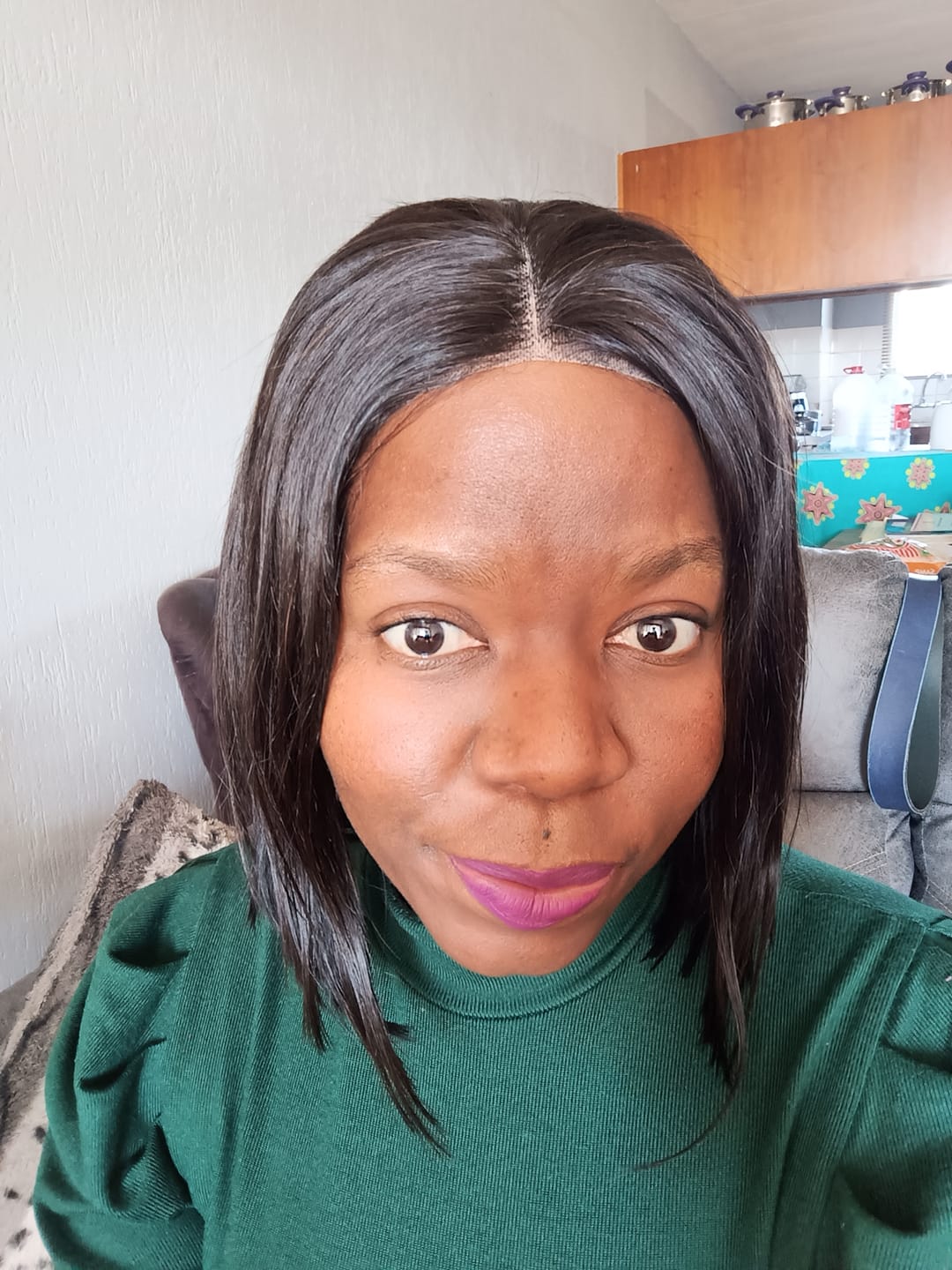 Customer photo review of Peruvian 5x5 Lace Wig - Straight 10 Inch
