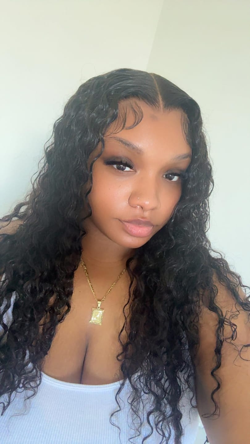 Customer photo review of LUXIIVA®  LEAH  INITIAL NECKLACE