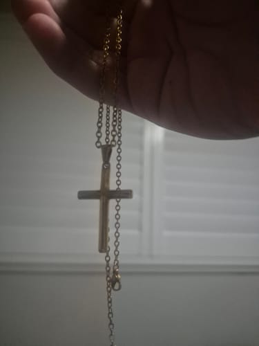 Customer photo review of Cross Pendant (Gold)