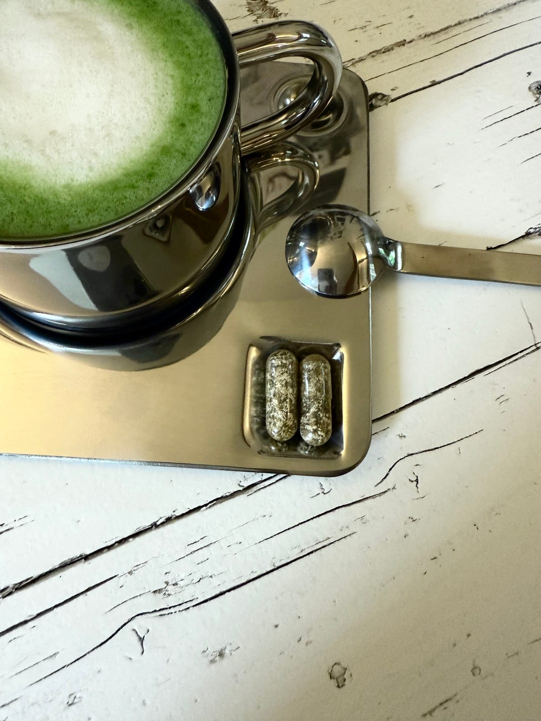 Customer photo review of Venice Mirror Cup with a Saucer & Spoon